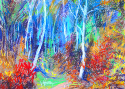 fall aspen trees painting