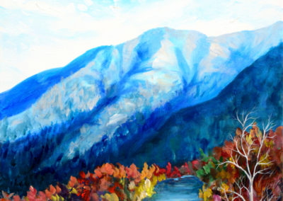 fall mountains landscape painting