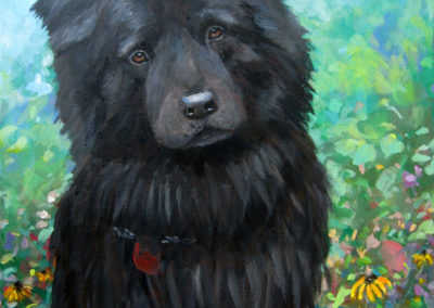 black dog painting