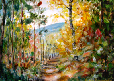 fall path landscape painting