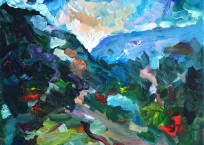 abstract mountains landscape painting