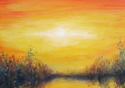 abstract sunset landscape painting