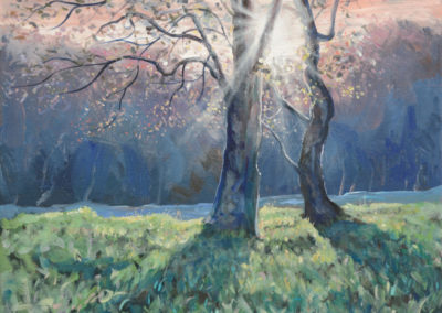 two trees landscape painting