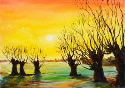landscape sunset painting