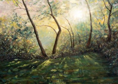 forest and light abstract painting