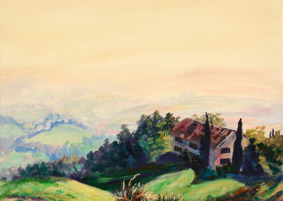 tuscany sunrise landscape painting